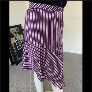 BANANA REPUBLIC PURPLE COMBO STRIPE SKIRT SIZE 00P MSRP $118.00 NWT